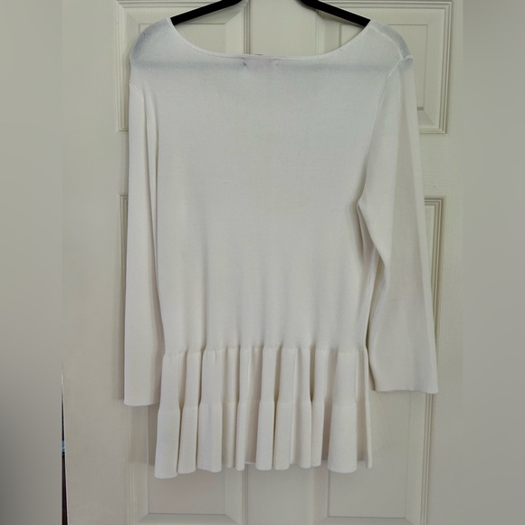 LILLY PULITZER Women's Celene Peplum White Lightweight Sweater Xl - Picture 2 of 4